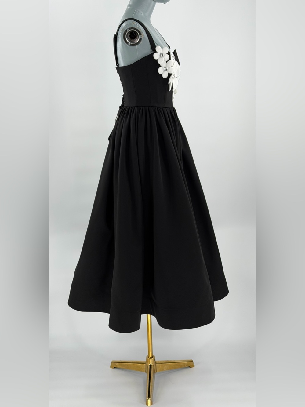 🆕 BRONX & BANCO 🧿 NWOT Inara Floral Midi Dress, Black & White - Sz XS US 2 - Picture 6 of 17